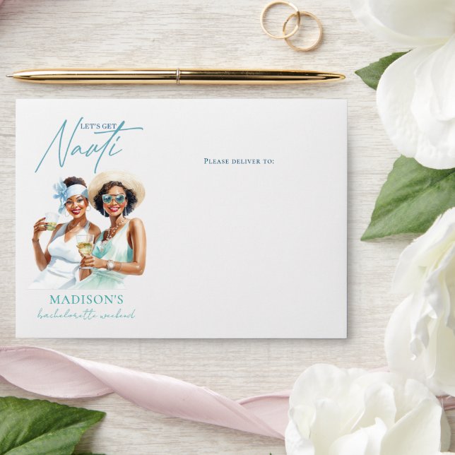 Cruise Bachelorette Let's get Nauti Envelope (Wedding)