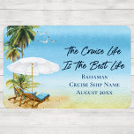 Cruise Bahamas Cabin Stateroom Door Marker Magnet<br><div class="desc">Wonderful ocean sea life themed Cruise Ship magnet. Fun quote about cruise vacations "the cruise life is the best life". Perfect for attaching to metal cruise stateroom cabin doors and using as a cabin marker to help you find your room. Design features tropical island palm trees, beach chairs and scenic...</div>