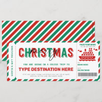 Cruise Boarding Pass Christmas Ticket Gift Voucher