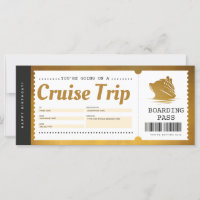 Cruise Boarding Pass Vacation Ticket Gift Voucher