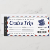 Cruise Boarding Pass Vacation Ticket Gift Voucher