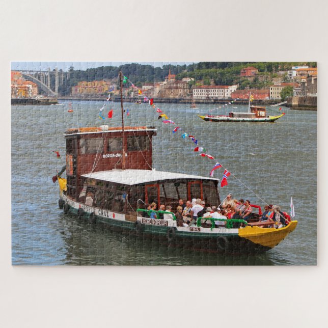 Cruise boat about to dock, Porto, Portugal Jigsaw Puzzle (Horizontal)