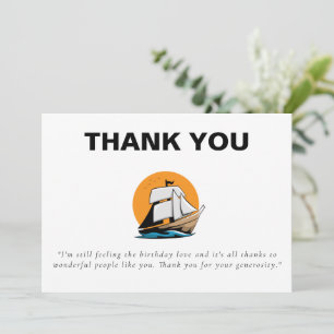 CRUISE Boat Cruise Birthday Party  Thank You Card