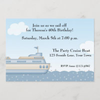 Cruise Boat, Nautical Themed Invitation