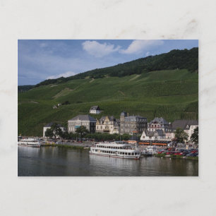 Cruise boat on Mosel River, Bernkastel Kues, Germa Postcard