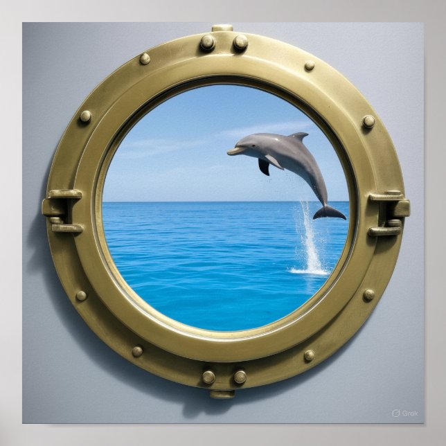 Cruise Cabin Decorative Dolphin Poster (Front)
