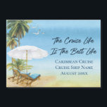 Cruise Caribbean Cabin Decor Door Marker<br><div class="desc">Wonderful ocean sea life themed Cruise Ship magnet. Fun quote about cruise vacations "the cruise life is the best life". Perfect for attaching to metal cruise stateroom cabin doors and using as a cabin marker to help you find your room. Design features tropical island palm trees, beach chairs and scenic...</div>
