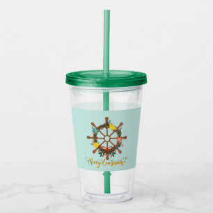 Cruise Christmas Nautical Acrylic Tumbler