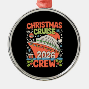 Cruise Crew 2026 Christmas Ship Santa Xmas Holiday Metal Ornament