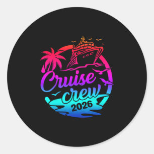 Cruise Crew 2026 Summer Vacation Trip Funny Matchi Classic Round Sticker