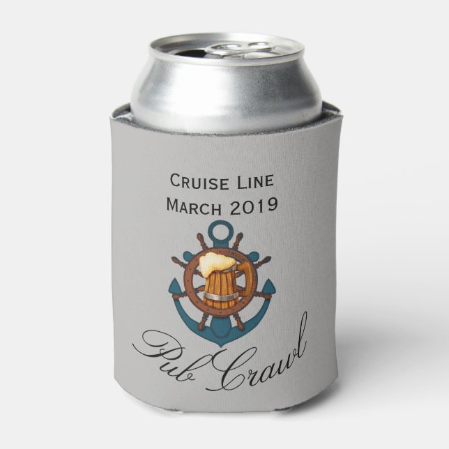 Cruise Day Drinking Pub Crawl Can Cooler (Can Front)