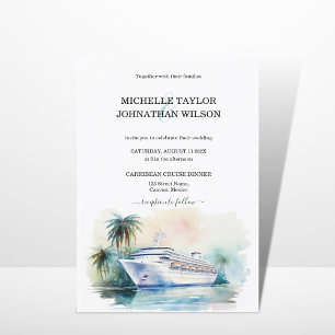  Cruise Destination Wedding Palm Trees Beach Invitation