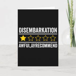 Cruise Disemrkation Would Not Recommend Funny Vaca Card