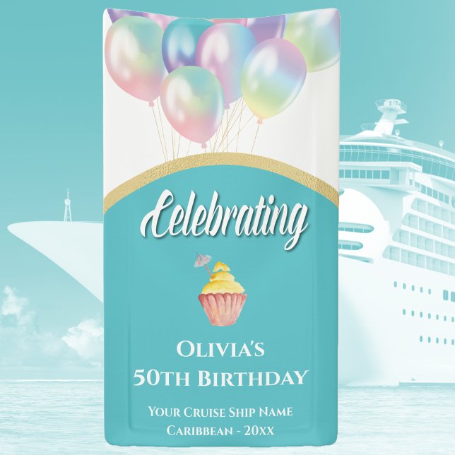 Cruise Door Decor Sign Stateroom 50th Birthday (50th Birthday Cruise Celebration. Cruise Door Decor.)