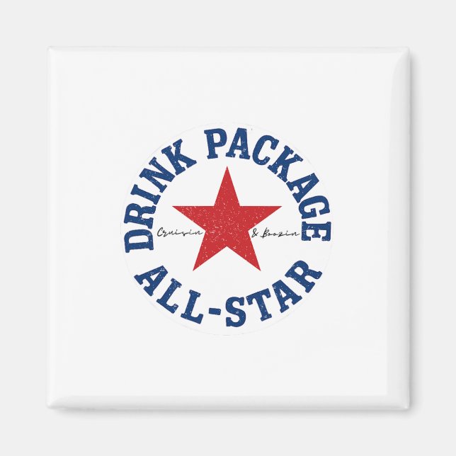 Cruise Drink Package All-star Fun Vacation  Magnet (Front)
