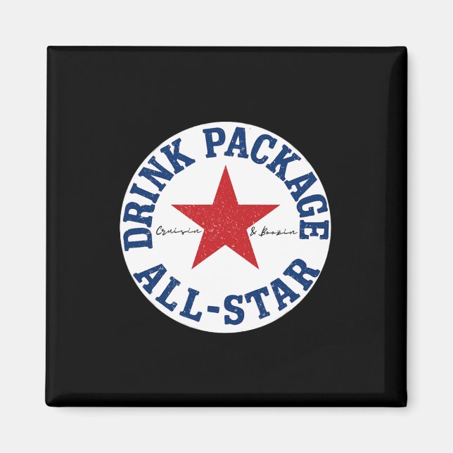Cruise Drink Package All-star Fun Vacation  Magnet (Front)