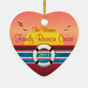 Cruise Family Reunion - Sunset Template Ceramic Ornament