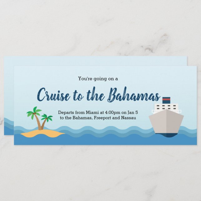 Cruise Gift Coupon Ticket Invitation (Front/Back)