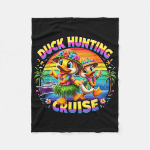 Cruise Hunter Rubber Duckie Summer Boat Vacay Duck Fleece Blanket