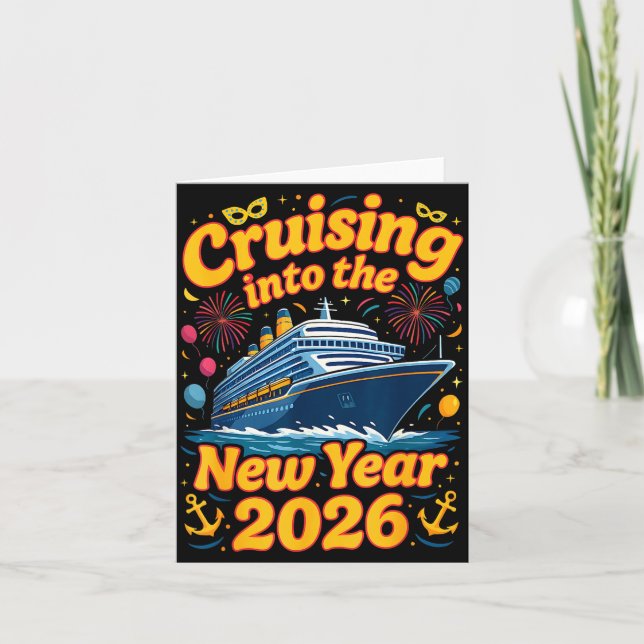 Cruise Into The New Year 2026 Crew Squad Family Ma Card (Front)