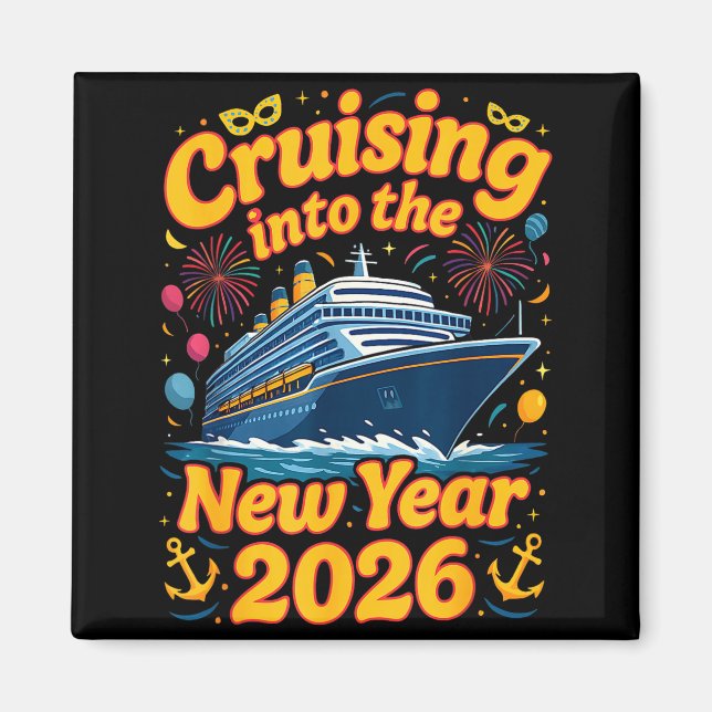 Cruise Into The New Year 2026 Crew Squad Family Ma Magnet (Front)