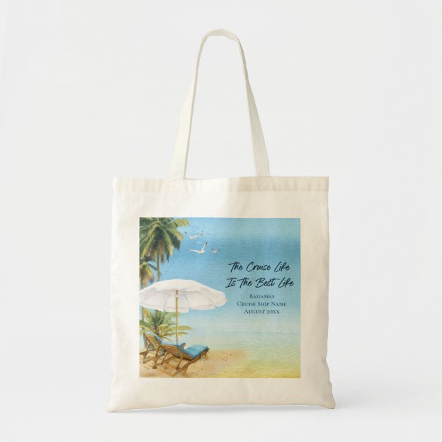 Cruise Island Beach Bahamas  Tote Bag (Front)