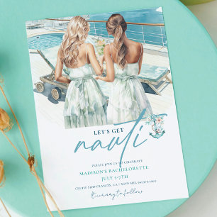 Cruise Let's get Nauti Bachelorette  Invitation