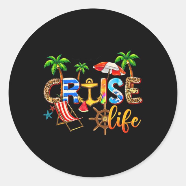 Cruise Life 2025 Summer Vacation Family Matching  Classic Round Sticker (Front)