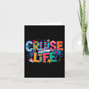 Cruise Life Colourful Ship, Vacation Boat Ocean  Card