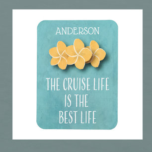 Cruise Life Tropical Flower Monogram Cabin Door Magnet