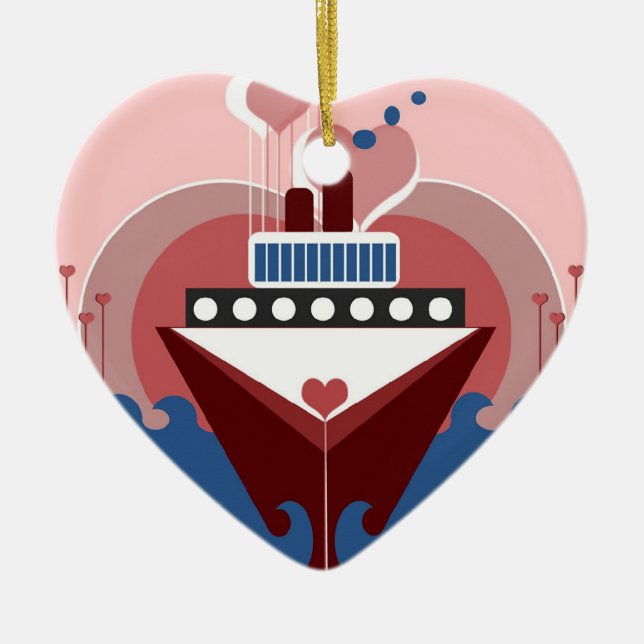 Cruise Love Wedding Personalised Ornament Favour (Front)