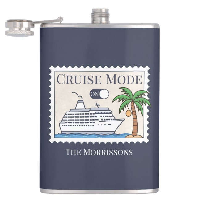 Cruise Mode On Personalised Hip Flask (Opened)