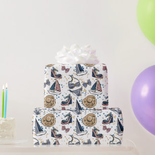 Cruise Nautical Patriotic Pattern Wrapping Paper
