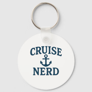 Cruise Nerd Anchor Graphic Distressed Funny Design Key Ring