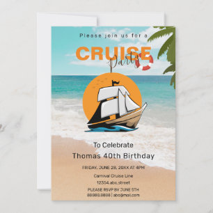 Cruise Party 40 Birthday Party Invitation