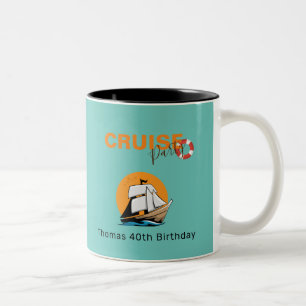 Cruise Party 40 Birthday Party Two-Tone Coffee Mug