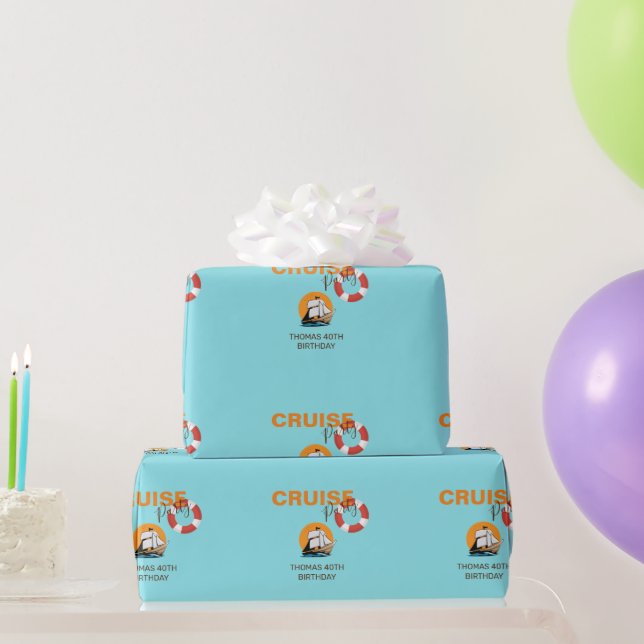Cruise Party 40 Birthday Party Wrapping Paper (Party Gifts)