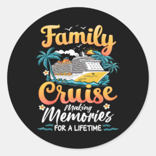 Cruise Party Vacation Trip Family Matching Outfit. Classic Round Sticker