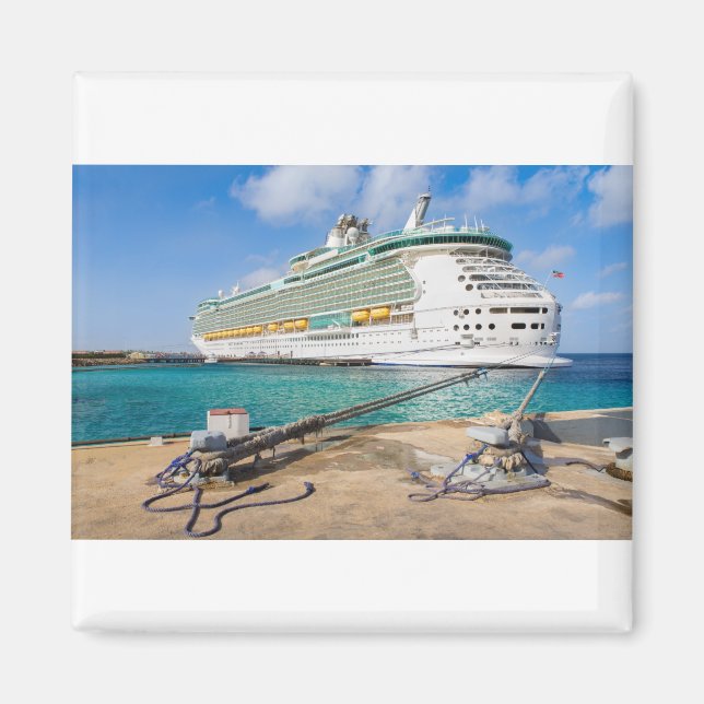 Cruise ship  anchored at coast of island Bonaire.J Magnet (Front)