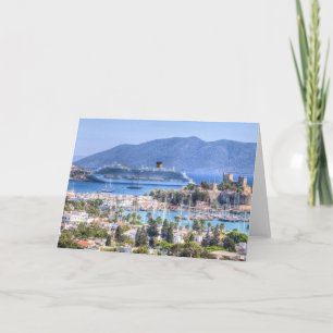 Cruise Ship And Bodrum Castle Card