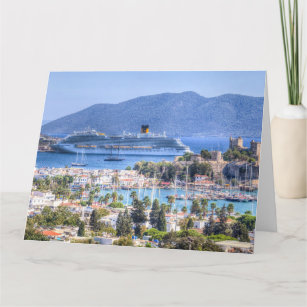 Cruise Ship And Bodrum Castle Card