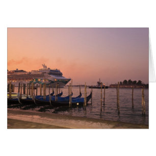 Cruise Ship and Gondolas near Grand Canal, Italy