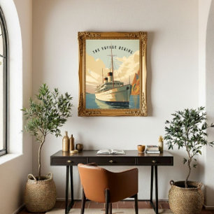 Cruise Ship Art Deco Poster