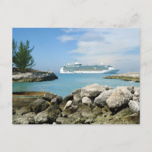 Cruise Ship at CocoCay Custom Postcard