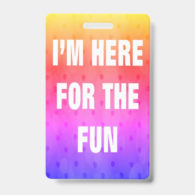 Cruise Ship Badge Lanyard Pink Here For The Fun ID Badge (Front)