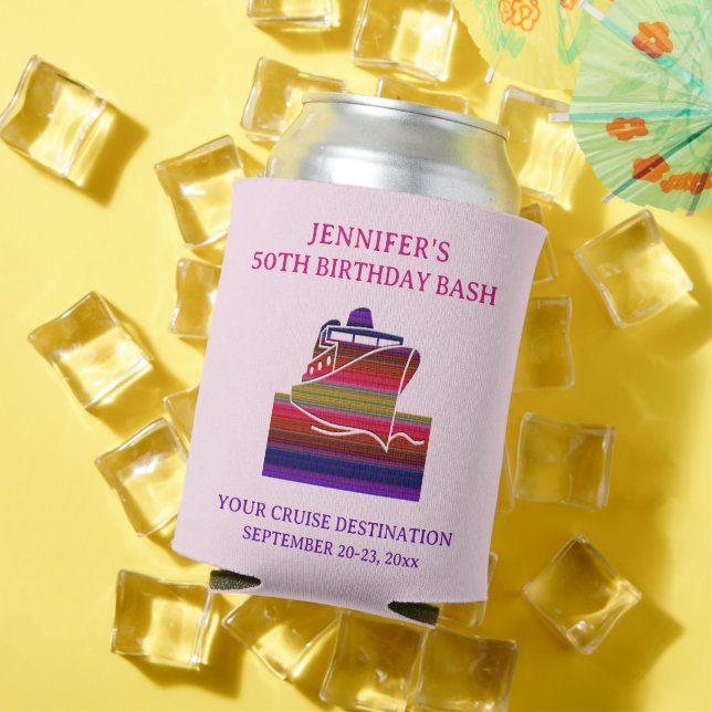Cruise Ship Birthday Party Trip Favour Can Cooler (In Situ Summer)