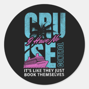 Cruise Ship Boat Family Vacation Humour  Classic Round Sticker