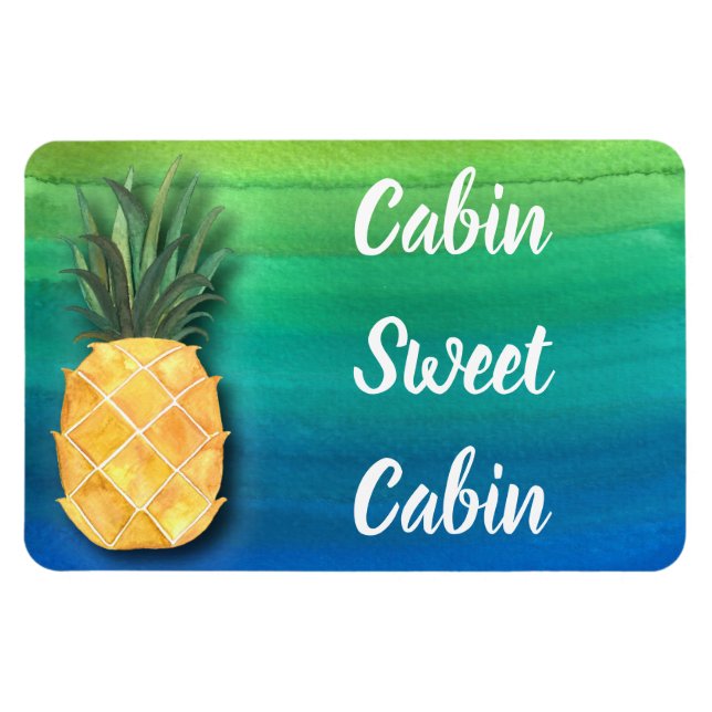 Cruise Ship Cabin Door Sign Pineapple Magnet (Horizontal)