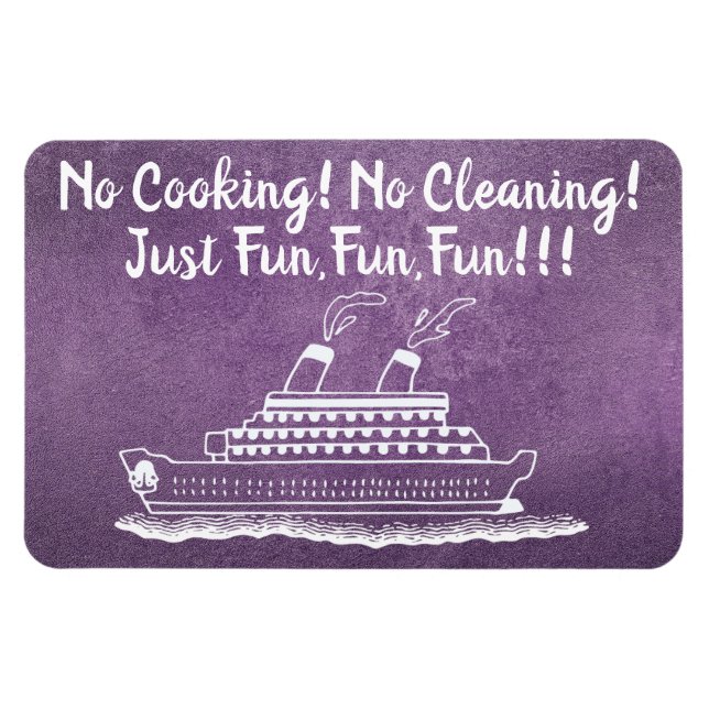 Cruise Ship Cabin Purple Glitter Door Marker Funny Magnet (Horizontal)