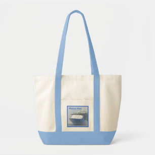 Cruise Ship Cameo with Blue Name Tote Bag